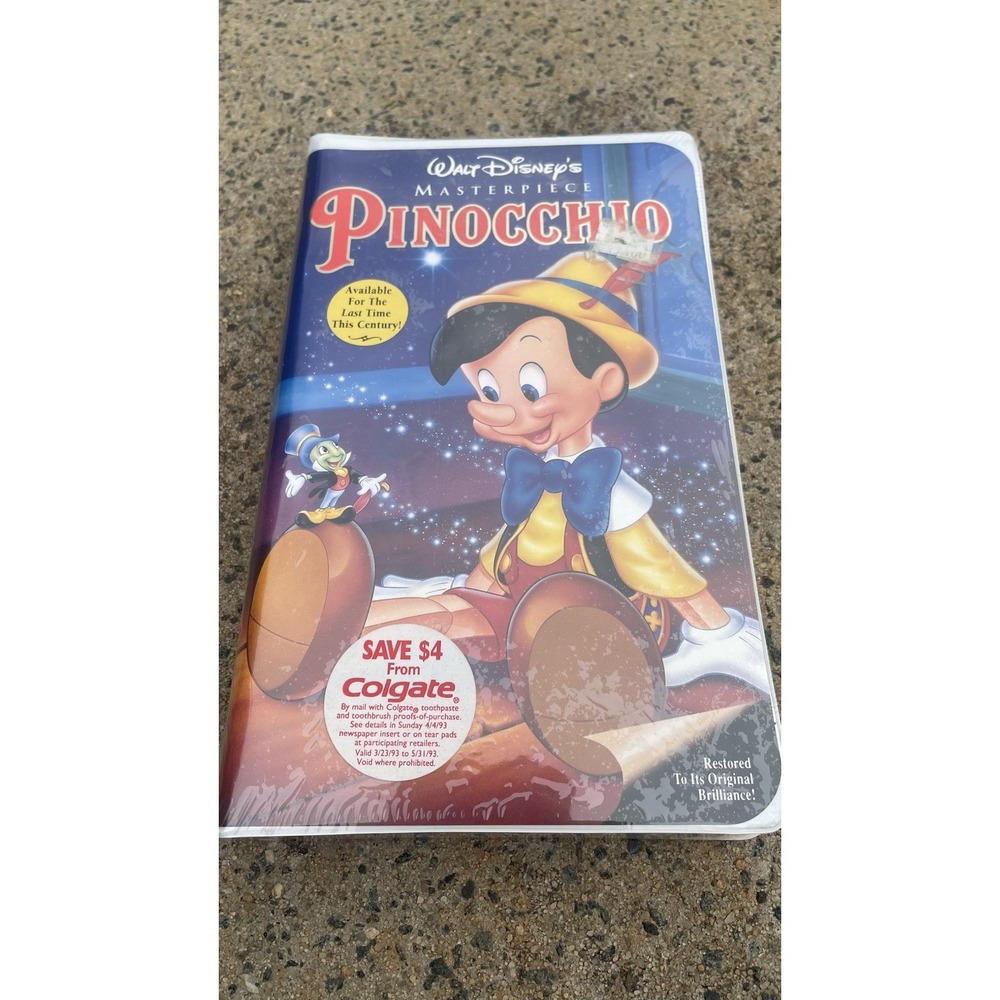 Walt Disney's Pinocchio 1993 VHS Masterpiece Collection Movie Brand New Sealed